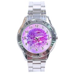 Dahlia Blossom Bloom Dahlias Fall Stainless Steel Analogue Watch by danenraven