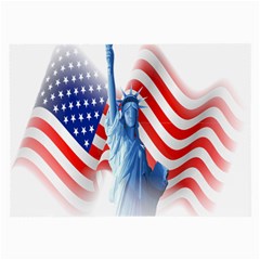 Statue Of Liberty And Usa Flag Art Large Glasses Cloth (2 Sides) by danenraven