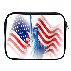 Statue Of Liberty And Usa Flag Art Apple Ipad 2/3/4 Zipper Cases by danenraven