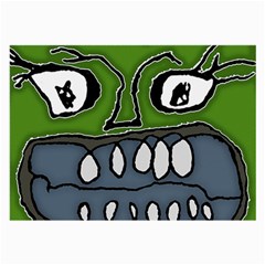 Extreme Closeup Angry Monster Vampire Large Glasses Cloth (2 Sides) by dflcprintsclothing