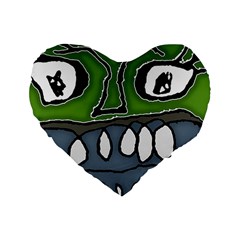 Extreme Closeup Angry Monster Vampire Standard 16  Premium Heart Shape Cushions by dflcprintsclothing