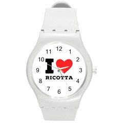 I Love Ricotta Round Plastic Sport Watch (m) by ilovewhateva