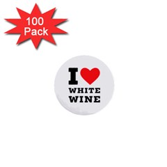 I Love White Wine 1  Mini Buttons (100 Pack)  by ilovewhateva