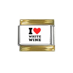 I Love White Wine Gold Trim Italian Charm (9mm) by ilovewhateva