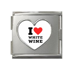 I Love White Wine Mega Link Heart Italian Charm (18mm) by ilovewhateva