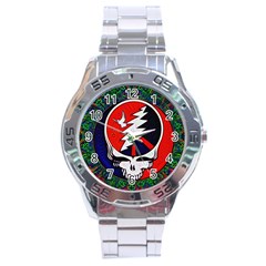 Grateful Dead Pattern Stainless Steel Analogue Watch by Mog4mog4