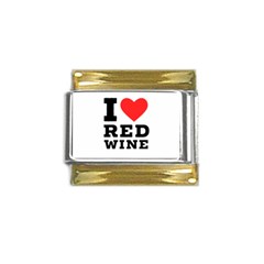 I Love Red Wine Gold Trim Italian Charm (9mm) by ilovewhateva