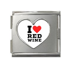 I Love Red Wine Mega Link Heart Italian Charm (18mm) by ilovewhateva
