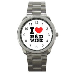 I Love Red Wine Sport Metal Watch by ilovewhateva