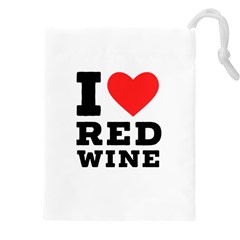 I Love Red Wine Drawstring Pouch (5xl) by ilovewhateva