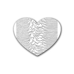 Joy Division Unknown Pleasures Post Punk Rubber Coaster (heart) by Mog4mog4