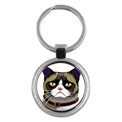 Grumpy Cat Key Chain (round) by Mog4mog4