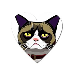 Grumpy Cat Heart Magnet by Mog4mog4