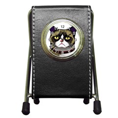 Grumpy Cat Pen Holder Desk Clock