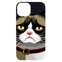 Grumpy Cat Iphone 14 Black Uv Print Case by Mog4mog4