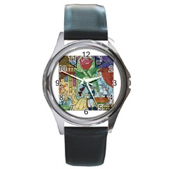 Beauty Stained Glass Round Metal Watch by Mog4mog4