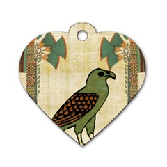 Egyptian Paper Papyrus Bird Dog Tag Heart (one Side) by Mog4mog4