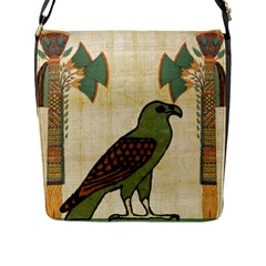 Egyptian Paper Papyrus Bird Flap Closure Messenger Bag (l)