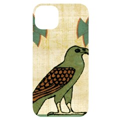 Egyptian Paper Papyrus Bird Iphone 14 Plus Black Uv Print Case by Mog4mog4