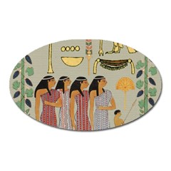 Egyptian Paper Women Child Owl Oval Magnet by Mog4mog4