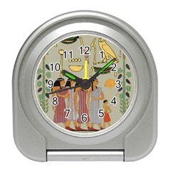 Egyptian Paper Women Child Owl Travel Alarm Clock by Mog4mog4