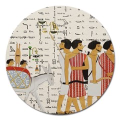 Egyptian Design Men Worker Slaves Magnet 5  (round) by Mog4mog4