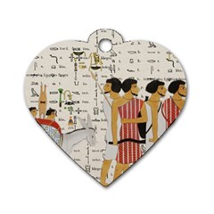 Egyptian Design Men Worker Slaves Dog Tag Heart (one Side) by Mog4mog4