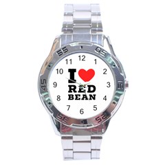 I Love Red Bean Stainless Steel Analogue Watch by ilovewhateva