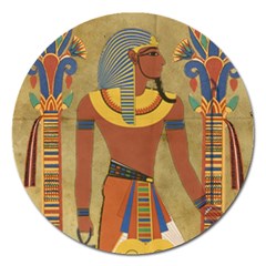 Egyptian Tutunkhamun Pharaoh Design Magnet 5  (round) by Mog4mog4