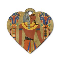 Egyptian Tutunkhamun Pharaoh Design Dog Tag Heart (two Sides) by Mog4mog4