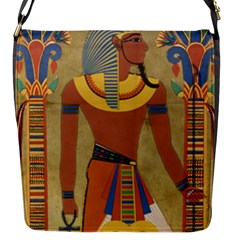 Egyptian Tutunkhamun Pharaoh Design Flap Closure Messenger Bag (s)