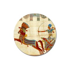 Egyptian Tutunkhamun Pharaoh Design Magnet 3  (round) by Mog4mog4