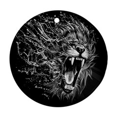 Lion Furious Abstract Desing Furious Round Ornament (two Sides) by Mog4mog4