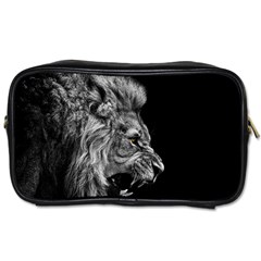 Roar Angry Male Lion Black Toiletries Bag (one Side) by Mog4mog4