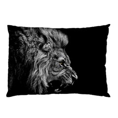 Roar Angry Male Lion Black Pillow Case (two Sides) by Mog4mog4