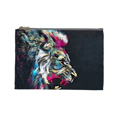 Angry Male Lion Roar Cosmetic Bag (large) by Mog4mog4