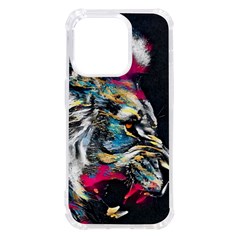 Angry Male Lion Roar Iphone 14 Pro Tpu Uv Print Case by Mog4mog4