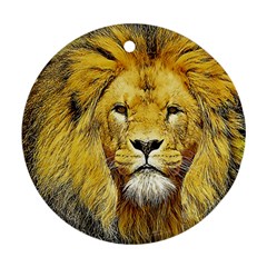 Lion Lioness Wildlife Hunter Round Ornament (two Sides) by Mog4mog4