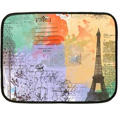 Scrapbook Paris Vintage France Two Sides Fleece Blanket (mini) by Mog4mog4
