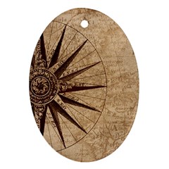 Compass Map Nautical Antique Ornament (oval) by Mog4mog4