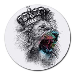 Lion King Head Round Mousepad by Mog4mog4