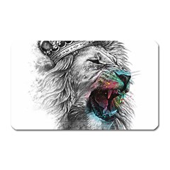Lion King Head Magnet (rectangular) by Mog4mog4