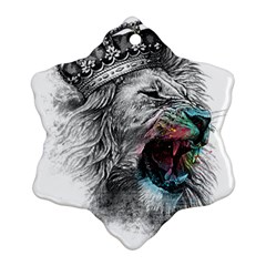 Lion King Head Snowflake Ornament (two Sides) by Mog4mog4