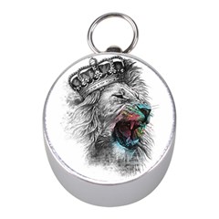 Lion King Head Mini Silver Compasses by Mog4mog4