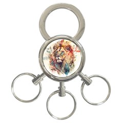 Lion Africa African Art 3-ring Key Chain by Mog4mog4