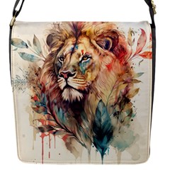 Lion Africa African Art Flap Closure Messenger Bag (s) by Mog4mog4
