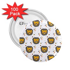 Lion Heads Pattern Design Doodle 2 25  Buttons (100 Pack)  by Mog4mog4