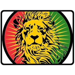 Lion Head Africa Rasta Fleece Blanket (large) by Mog4mog4