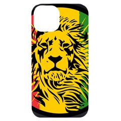 Lion Head Africa Rasta Iphone 14 Black Uv Print Case by Mog4mog4