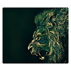 Angry Male Lion Two Sides Premium Plush Fleece Blanket (small) by Mog4mog4